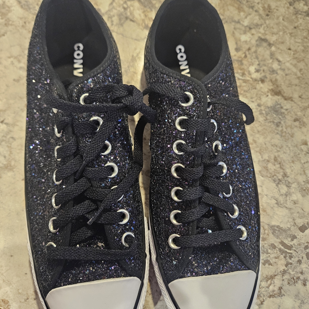 Converse Women's Sparkling Black Sneakers